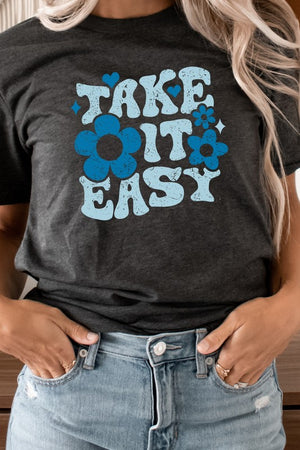 Take It Easy Floral Graphic Tee