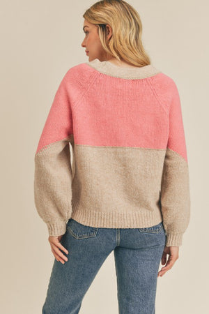 Color block Cardigan Sweater