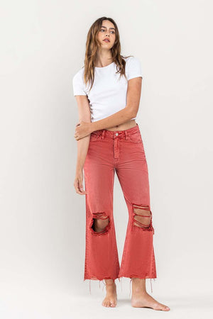 90s Vintage Crop Flare Jeans