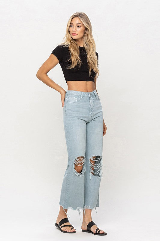 90's Vintage Crop Flare Jeans