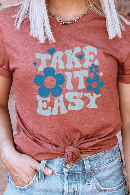 Take It Easy Floral Graphic Tee