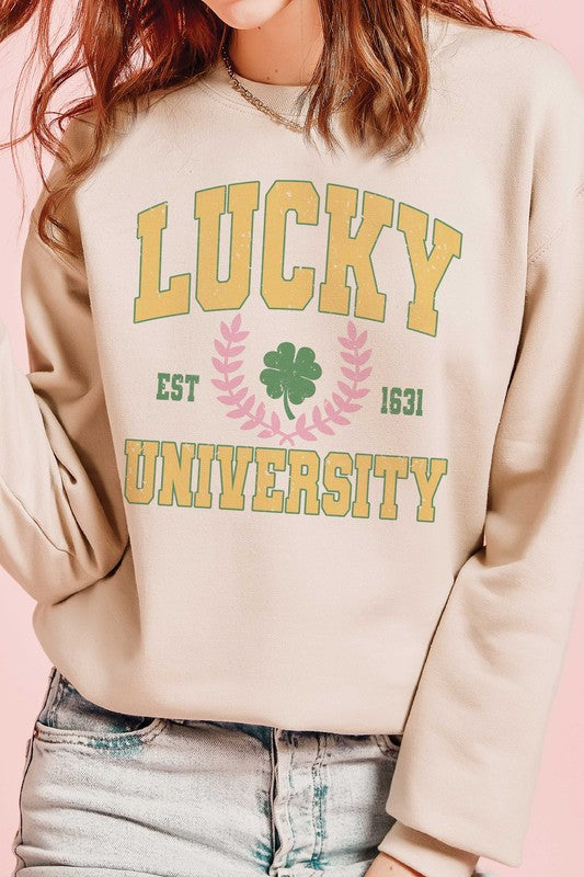 LUCKY UNIVERSITY Graphic Sweatshirt