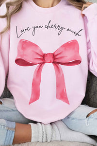 LOVE YOU CHERRY MUCH COQUETTE GRAPHIC SWEATSHIRT