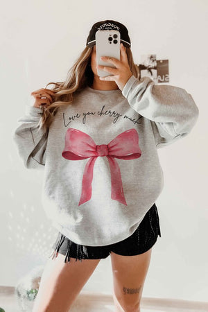 LOVE YOU CHERRY MUCH COQUETTE GRAPHIC SWEATSHIRT