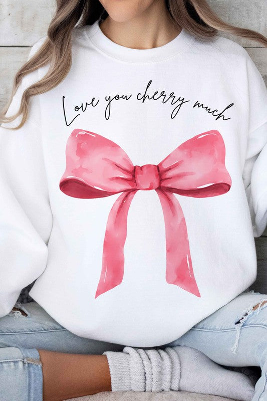 LOVE YOU CHERRY MUCH COQUETTE GRAPHIC SWEATSHIRT