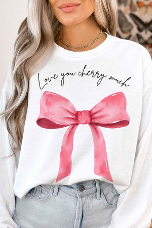 LOVE YOU CHERRY MUCH COQUETTE GRAPHIC SWEATSHIRT