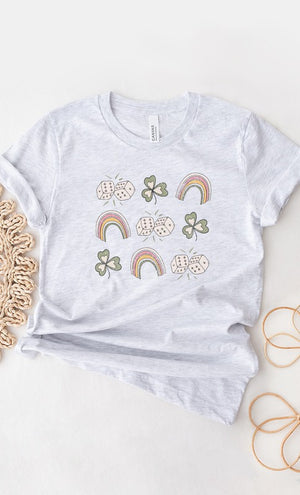 Lucky Dice Clover and Rainbow Graphic Tee