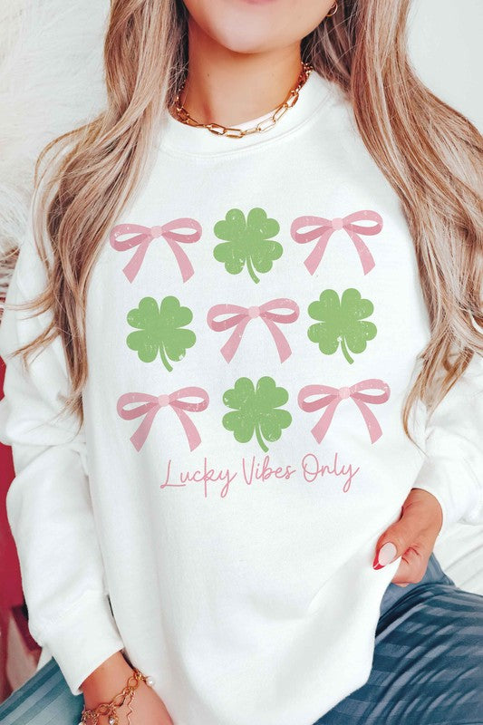 CLOVERS AND BOWS Graphic Sweatshirt