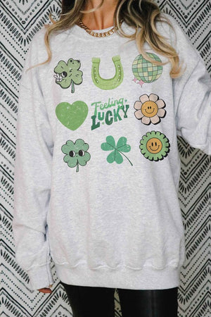 FEELING LUCKY Graphic Sweatshirt