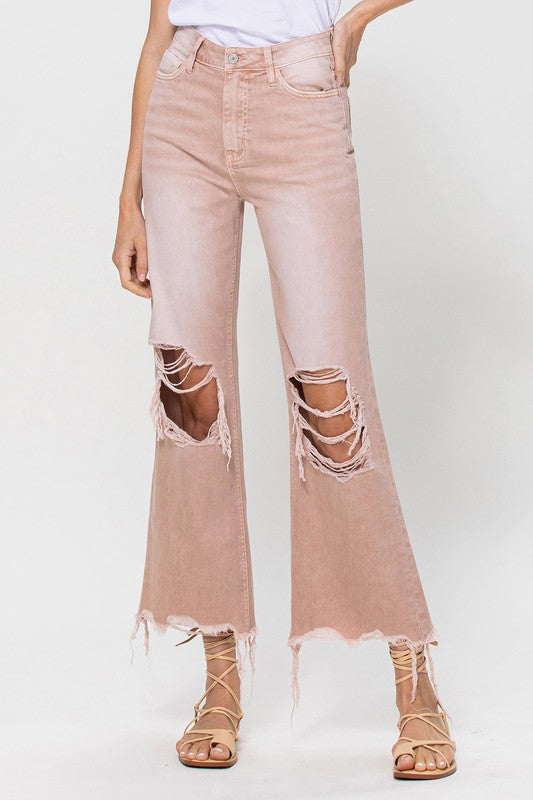 90's Vintage Crop Flare Jeans