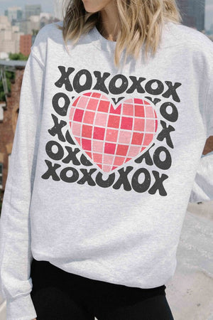 XOXO GROOVY HEART Graphic Sweatshirt