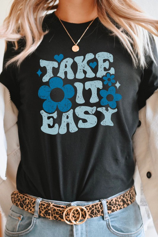 Take It Easy Floral Graphic Tee