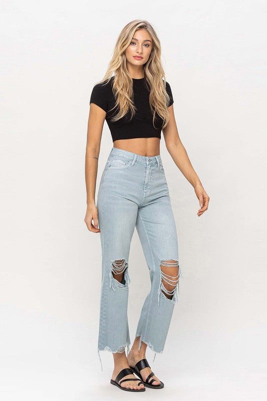 90's Vintage Crop Flare Jeans