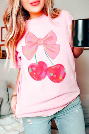 RETRO CHERRY WITH RIBBON Graphic T-Shirt