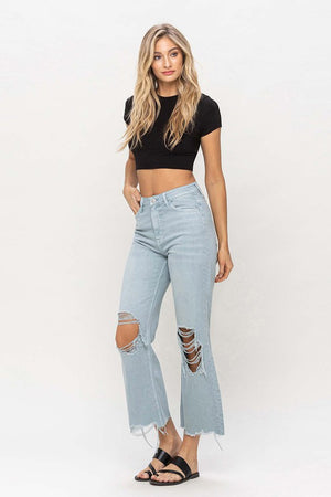 90's Vintage Crop Flare Jeans