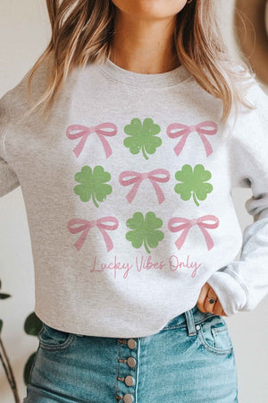 CLOVERS AND BOWS Graphic Sweatshirt