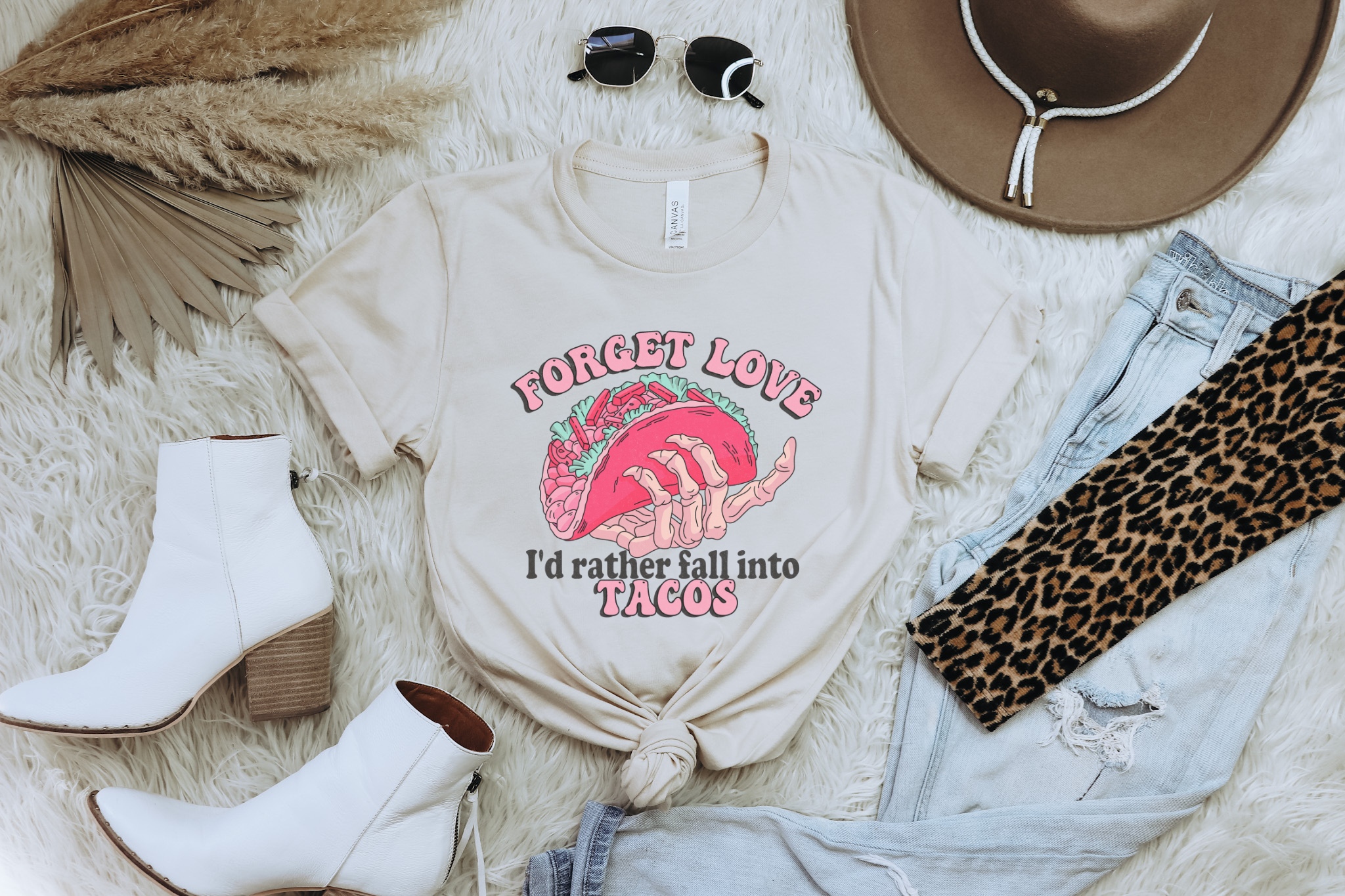 'Forget Love I'd Rather Fall into Tacos' T-Shirt