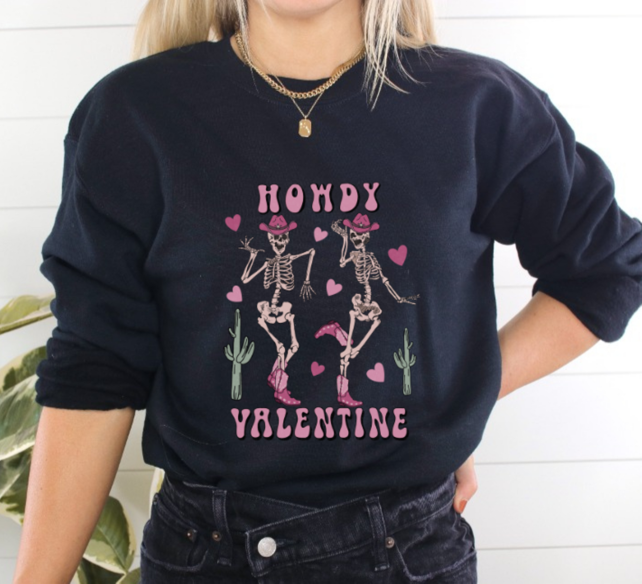 'Howdy Valentine' Skeleton Sweatshirt