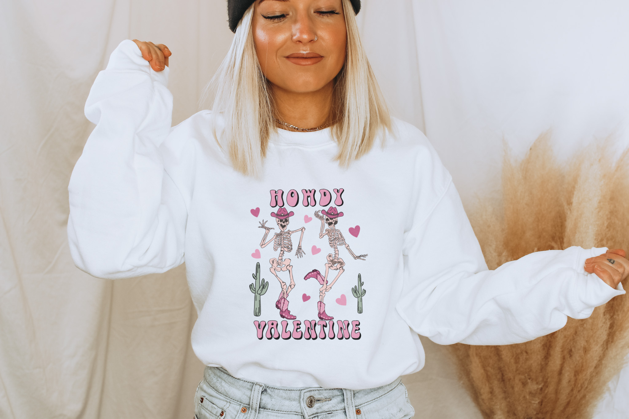 'Howdy Valentine' Skeleton Sweatshirt